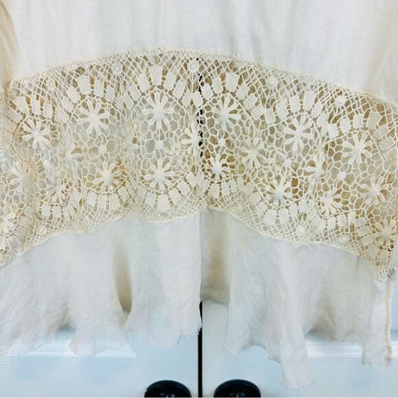 Johnny Was 4 Love And Liberty Floral Lace Cream Tiered Boho Top - Picture 5 of 7